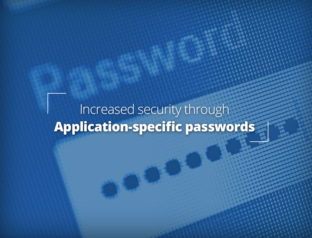 Increase your security through application-specific passwords